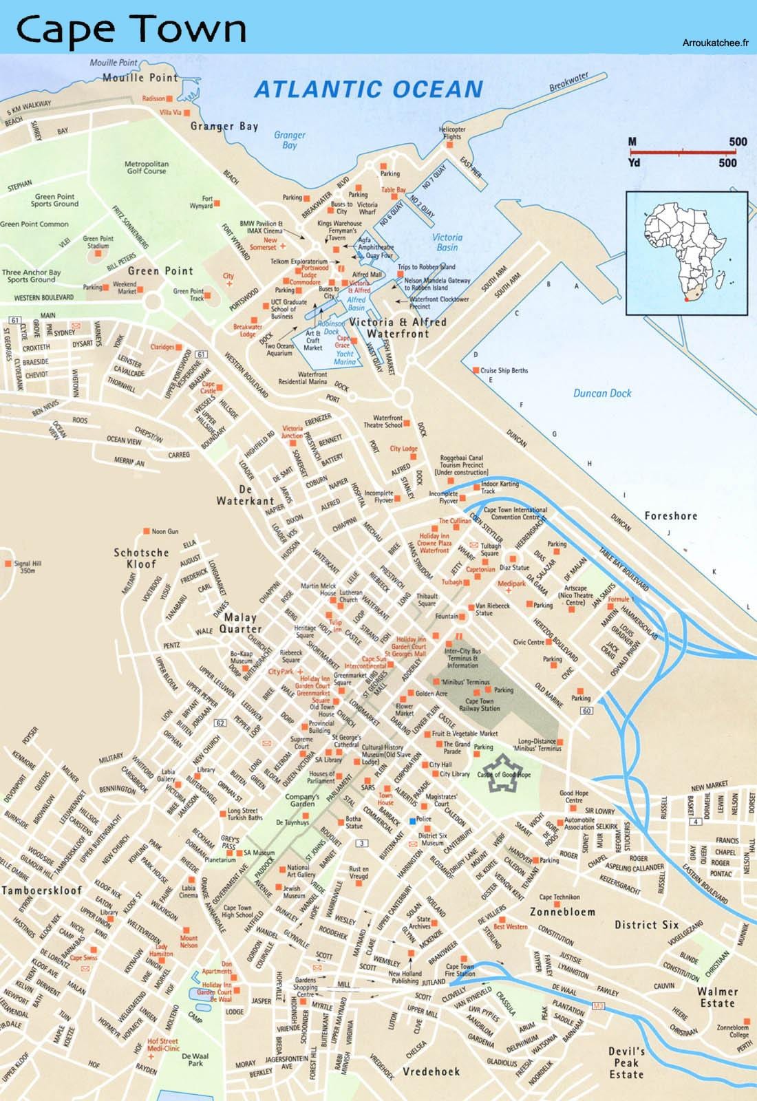 street map of Cape Town Afrika Selatan