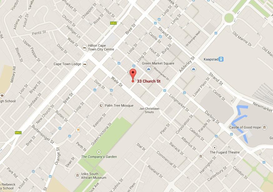 peta jalan gereja Cape Town 