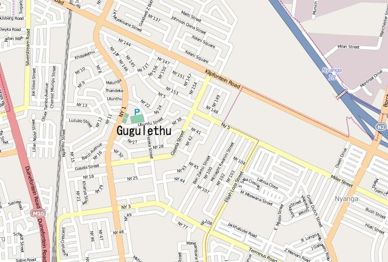 peta dari gugulethu Cape Town