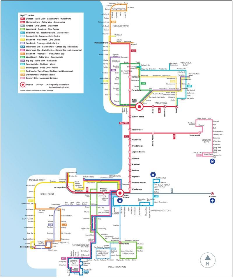 Cape Town myciti peta rute bus