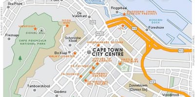 Peta dari abad ke kota Cape Town
