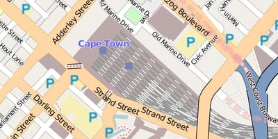 Peta dari barrack street Cape Town