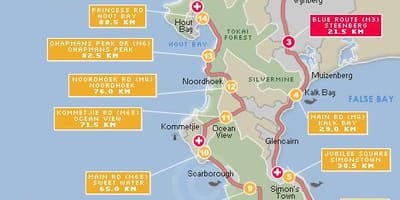Peta dari cape argus rute