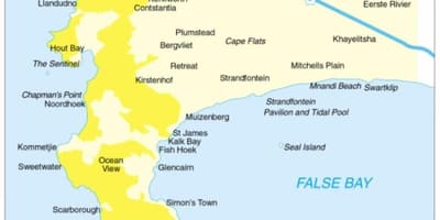 Cape Town semenanjung peta