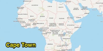Cape Town lokasi pada peta dunia