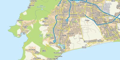 Peta dari diep sungai Cape Town