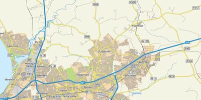 Peta dari durbanville pinggir kota