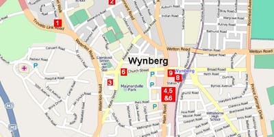  peta dari wynberg Cape Town