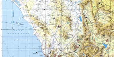 Cape Town peta topografi