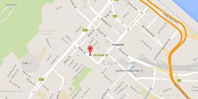Peta dari wale jalan di Cape Town