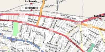 Street map of woodstock Cape Town
